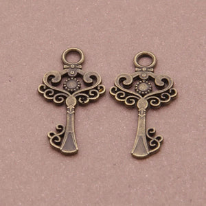 100pcs Vintage Key Charm DIY Jewelry Accessories