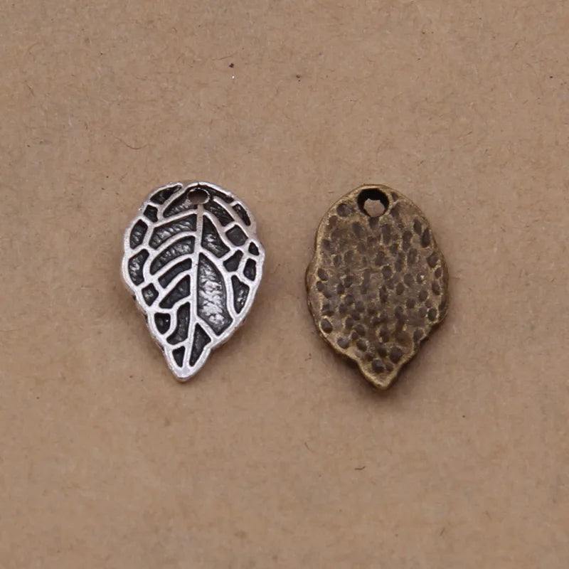 100pcs Vintage Leaf Charm Jewelry Making For DIY