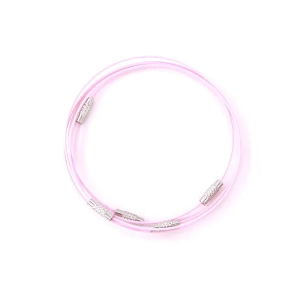 100pcs Stainless Steel Wire 9 inch Bracelet Cord Keychain Circle Rope