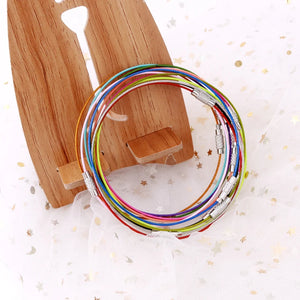 100pcs Stainless Steel Wire 9 inch Bracelet Cord Keychain Circle Rope