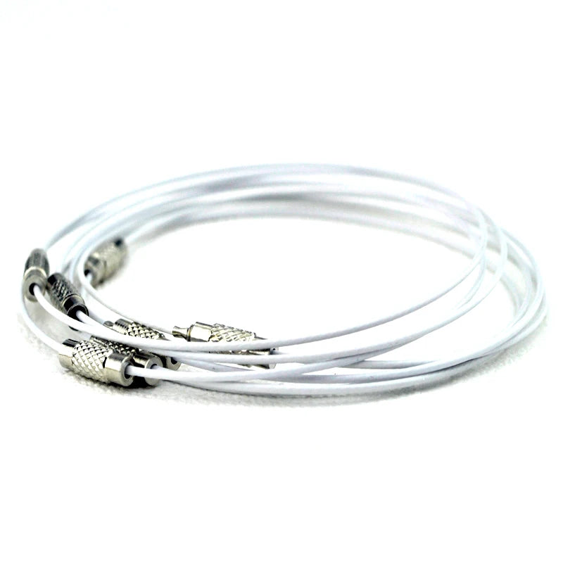 100pcs Stainless Steel Wire 9 inch Bracelet Cord Keychain Circle Rope