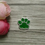 11 Color Enamel Cat/Dog Paw Charm Pendant Jewelry 50Pcs C266