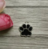 11 Color Enamel Cat/Dog Paw Charm Pendant Jewelry 50Pcs C266
