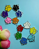 11 Color Enamel Cat/Dog Paw Charm Pendant Jewelry 50Pcs C266
