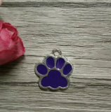 11 Color Enamel Cat/Dog Paw Charm Pendant Jewelry 50Pcs C266