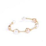 14K Filled Freshwater Pearl Cuff Bangle for Women