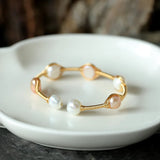 14K Filled Freshwater Pearl Cuff Bangle for Women