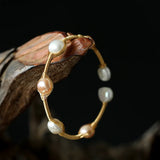 14K Filled Freshwater Pearl Cuff Bangle for Women