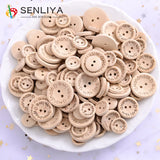 15mm20mm25mm 2Holes Wooden Buttons Handmade With Love Tags