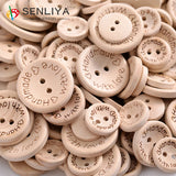 15mm20mm25mm 2Holes Wooden Buttons Handmade With Love Tags