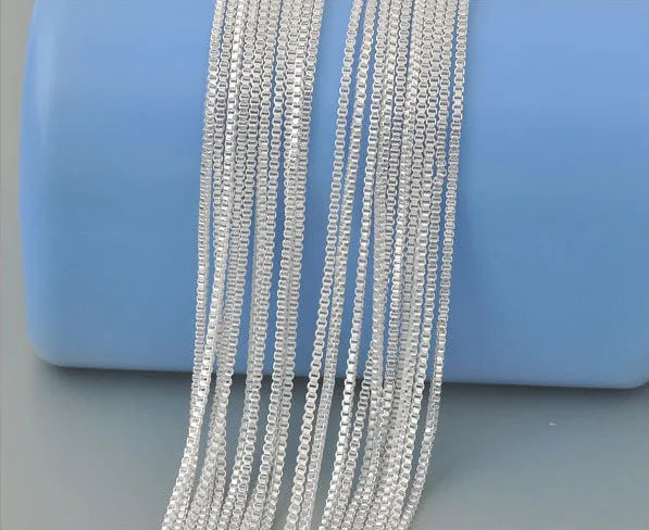 925 Sterling Silver Bulk Box Chain 2mm Silver Necklace
