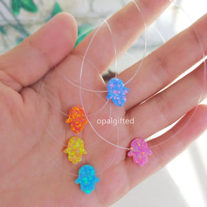 Opal Hamsa Necklace Fatima Hand Fire Opal Necklace For Women