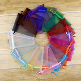 200pcs Organza Gift Bags 11x16 13x18 15x20 17x23cm Drawstring Christmas/Wedding