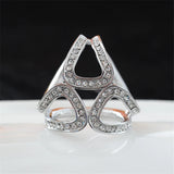 Rose Silver Plated Rhinestone Brooches Scarf Clip for Women