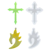 10Pcs Silicone Mold Mirror Cross DIY Jewelry Pendant Making Tool