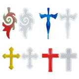 10Pcs Silicone Mold Mirror Cross DIY Jewelry Pendant Making Tool