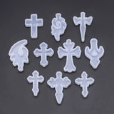 10Pcs Silicone Mold Mirror Cross DIY Jewelry Pendant Making Tool