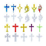 10Pcs Silicone Mold Mirror Cross DIY Jewelry Pendant Making Tool
