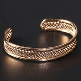 Elegant 12mm 585 Rose Cuff Bangle Bracelet for Women Girl