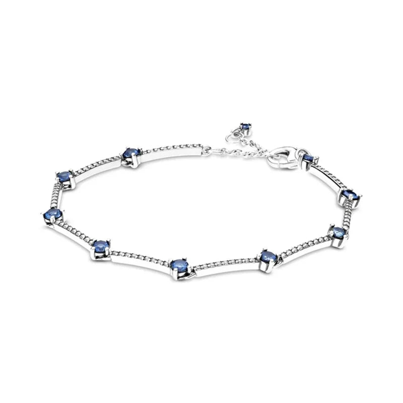 925 Silver Winter Collection Pave Bars Bracelet for Women