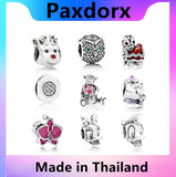 S925 Sterling Silver Teddy Bear CZ Charm Bead for Bracelet DIY Bangle
