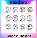 100% S925 Silver Zodiac Charm Beads for Bracelet DIY Bangle
