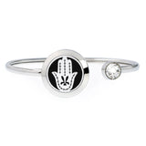 20mm Flower Aroma Locket Stainless Steel Bangle Bracelet
