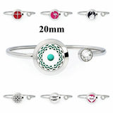 20mm Flower Aroma Locket Stainless Steel Bangle Bracelet