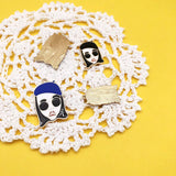 20pcs High Enamels Charms Female Avatar Pendant DIY Jewelry Accessories