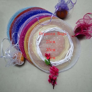 20pcs Round Drawstring Organza Bags Wedding Gift Pouches