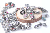 20pcs 12mm Metal Snap Button Rhinestone Styles for DIY Snap Bracelets