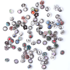 20pcs 12mm Metal Snap Button Rhinestone Styles for DIY Snap Bracelets
