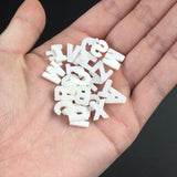 Natural Mother Of Pearl Shell Beads Initial Letter For DIY Jewelry