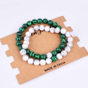 2pcs/set Couples Distance Bracelet Natural Stone Beaded Bracelet Men Women Gift