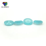 Milky Green Glass Stone Synthetic Beads 2x3-13x18mm Oval Shape Loose DIY Jewelry