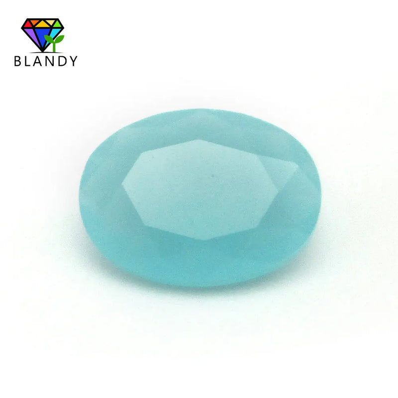 Milky Green Glass Stone Synthetic Beads 2x3-13x18mm Oval Shape Loose DIY Jewelry