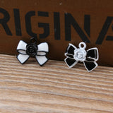 30 pcs High Enamels Charms Gift Bow Alloy Pendant DIY Craft