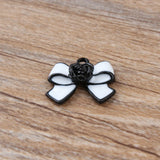 30 pcs High Enamels Charms Gift Bow Alloy Pendant DIY Craft