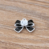 30 pcs High Enamels Charms Gift Bow Alloy Pendant DIY Craft