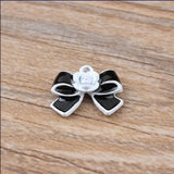 30 pcs High Enamels Charms Gift Bow Alloy Pendant DIY Craft