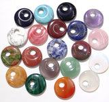 30mm Amethyst Quartz Crystal Donut Pendant For DIY Jewelry Making 6pcs