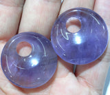 30mm Amethyst Quartz Crystal Donut Pendant For DIY Jewelry Making 6pcs