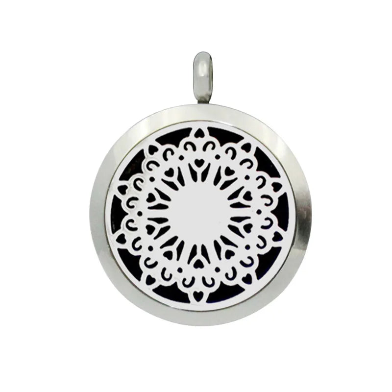 30mm Stainless Steel Aromatherapy Oil Locket Necklace