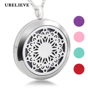 30mm Stainless Steel Aromatherapy Oil Locket Necklace