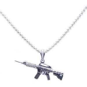 316L Stainless Steel AK47 Gun Pendant Necklace