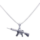 316L Stainless Steel AK47 Gun Pendant Necklace
