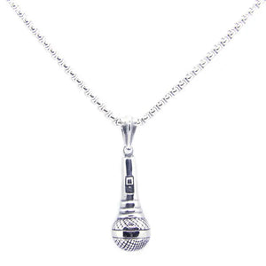 Stainless Steel Fitness Barbell Pendant Necklace