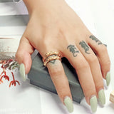 316L Stainless Steel Round Rings For Women Texture Metal Statement Ring