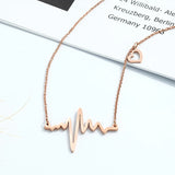 316L Stainless Steel Stethoscope Heartbeat Necklace Women Girl Pendant