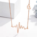 316L Stainless Steel Stethoscope Heartbeat Necklace Women Girl Pendant